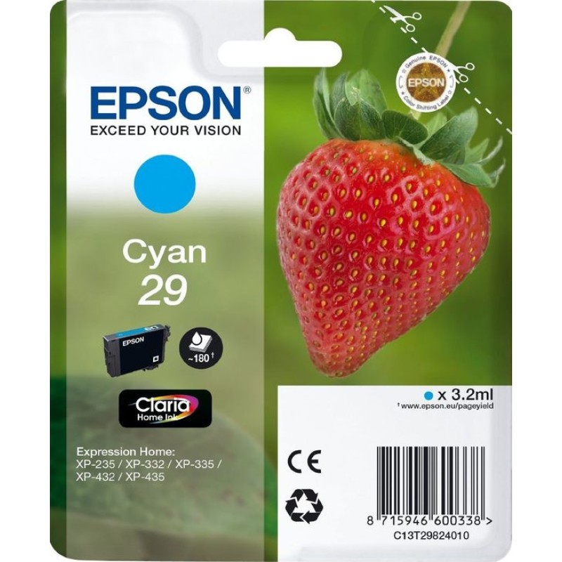 Tinta EPSON T29824010 Cyan 29 - Claria Home Ink original 16871