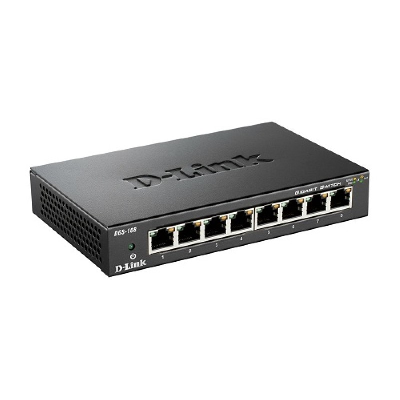 Mrežni switch 10/100/1000Mbps  8 portni D-LINK DGS-108/E metal case 24480