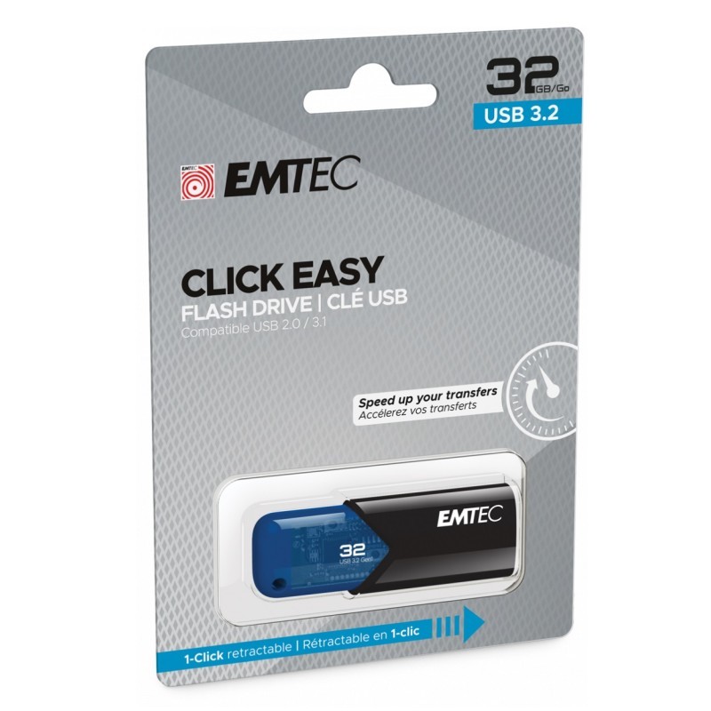 USB 3.2 Flash drive  32GB EMTEC Click Easy B110 - Blue 23476