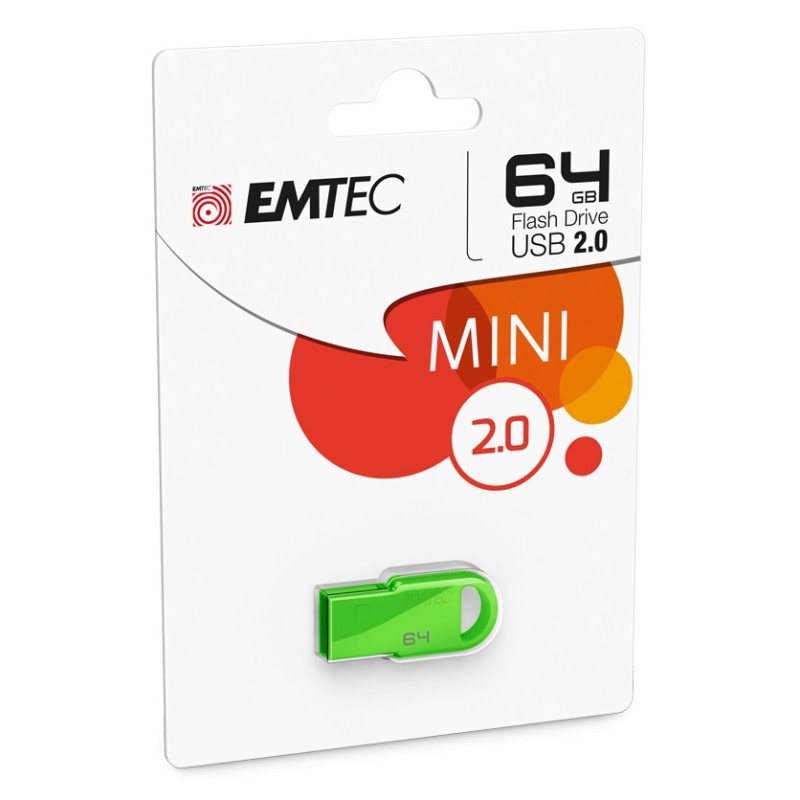 USB 2.0 Flash drive  64GB EMTEC D250 Mini - Green 23511