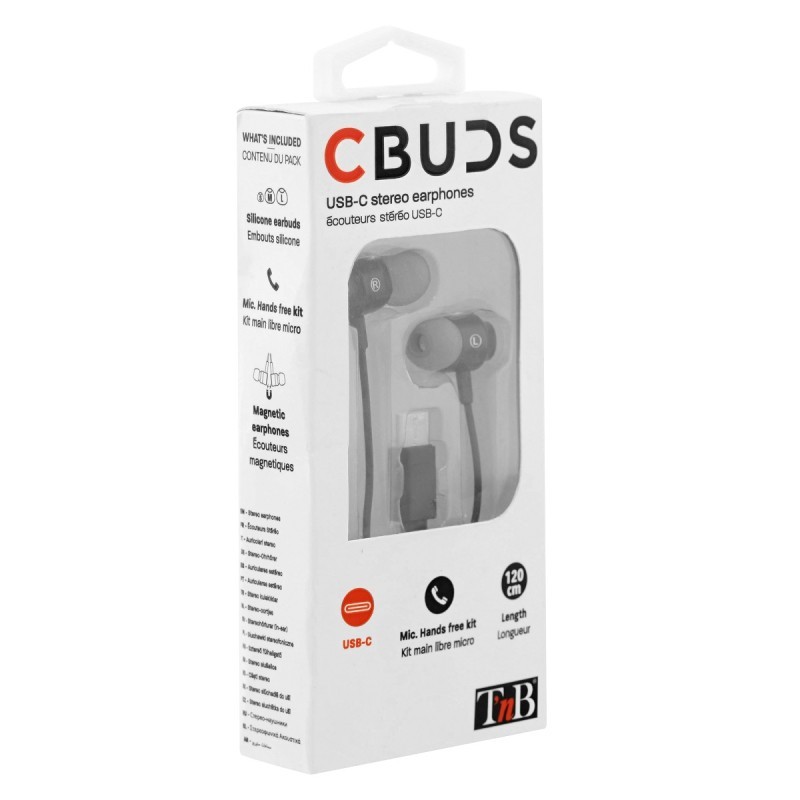 Slušalice+mikrofon T'nB Type-C-Buds - crne 23691