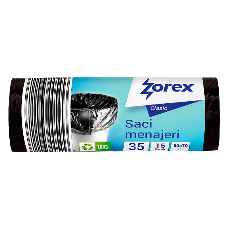 Vreća za smeće  35L 50x70cm 15/1 LDPE Zorex Clasic crna 17802