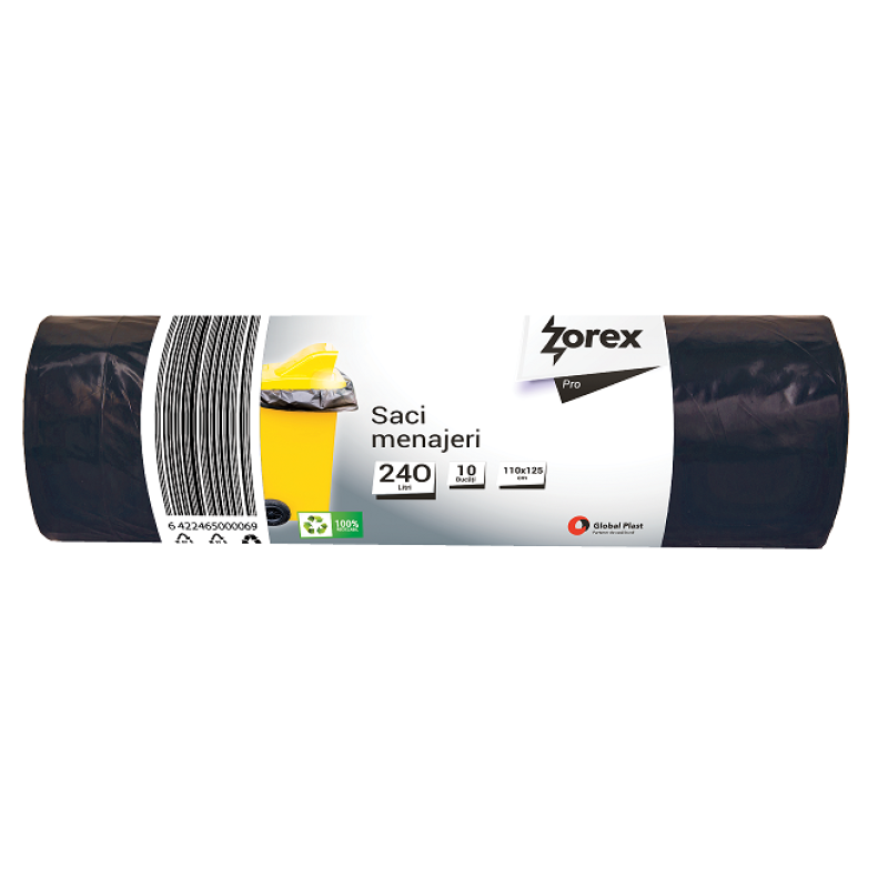 Vreća za smeće 240L 110x125cm 10/1 LDPE Zorex Pro 17807