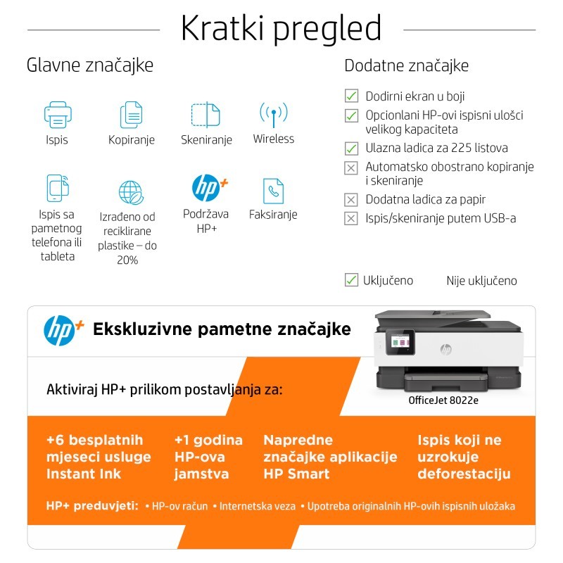 Printer HP OfficeJet Pro 8022e All-in-One Fax WiFi 24827