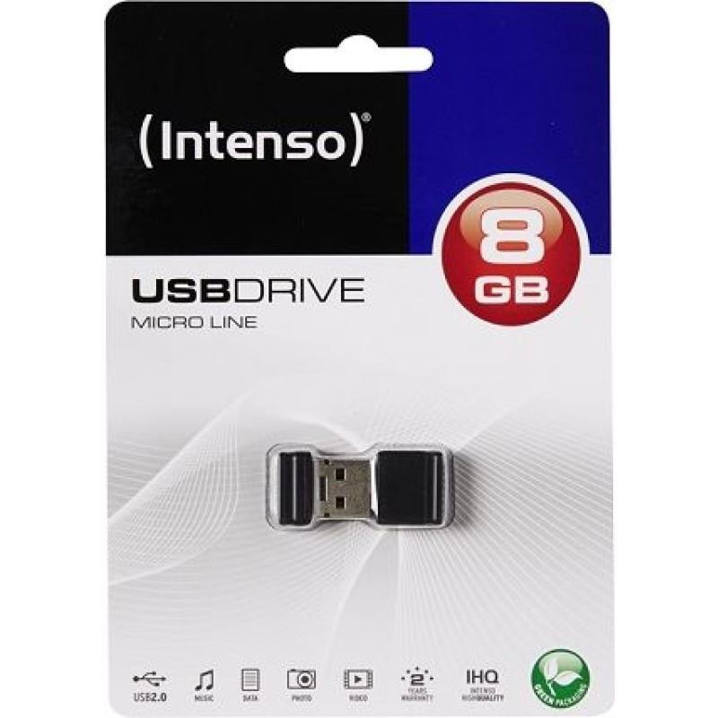 USB 2.0 Flash drive   8GB INTENSO Micro Line - crni 17096