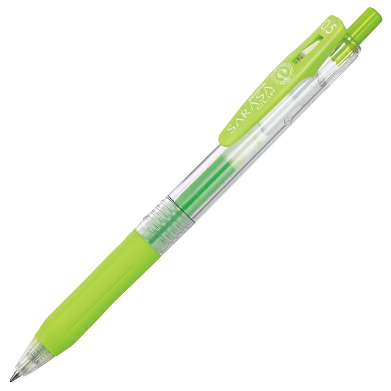 Olovka roler 0,5  Zebra Sarasa clip svijetlo zeleni ispis 17652