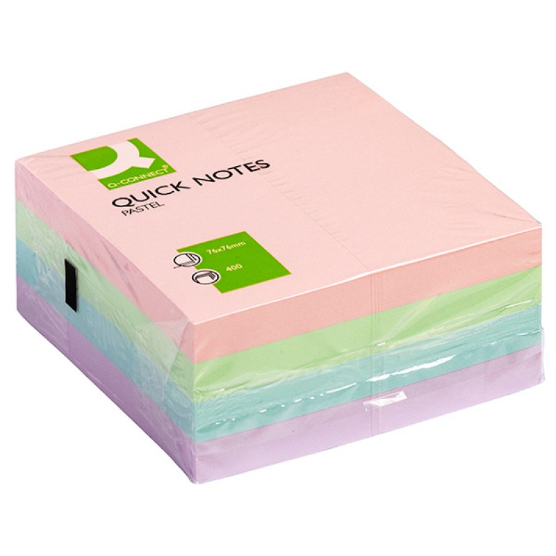 Blok samoljepljivi  76x76mm 400 listova Q-Connect KF01347 mix pastel 16755