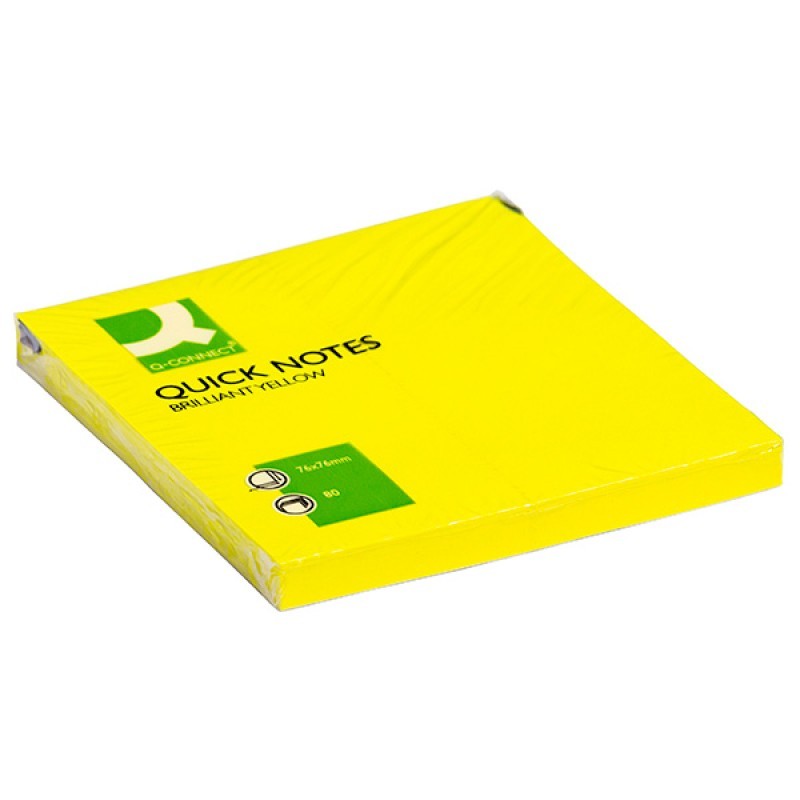 Blok samoljepljivi  76x76mm 75 listova Q-Connect Brilliant yellow KF10514 16679