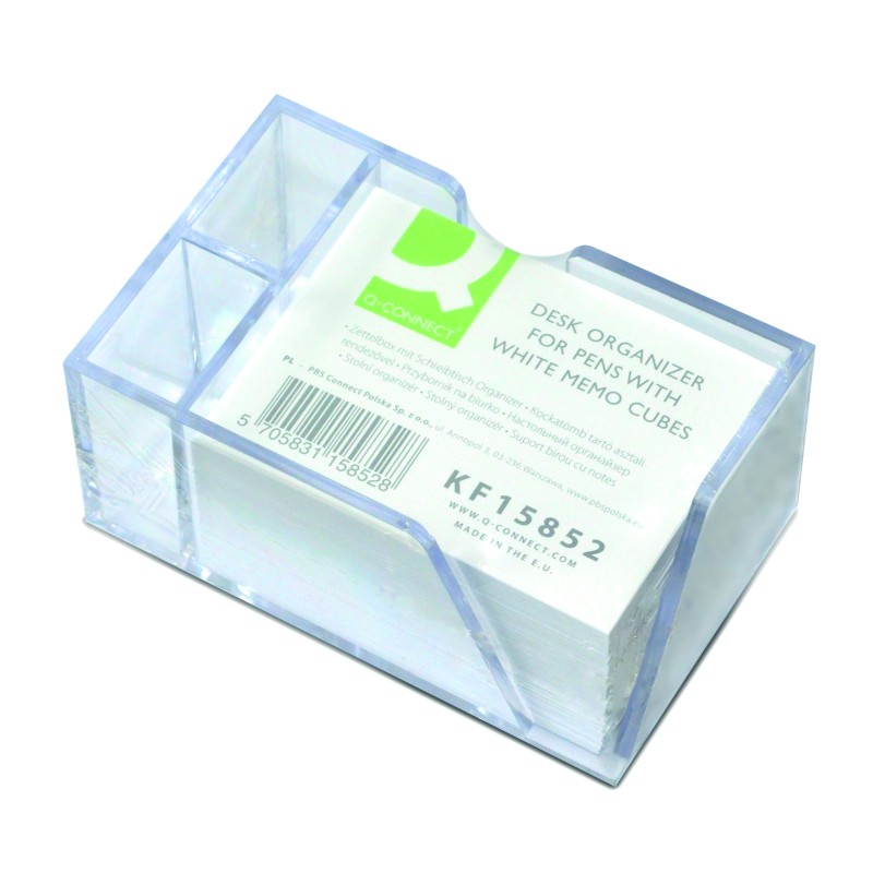 Kocka pvc s papirom 10x8,5x6cm Q-Connect bijeli papir 26668