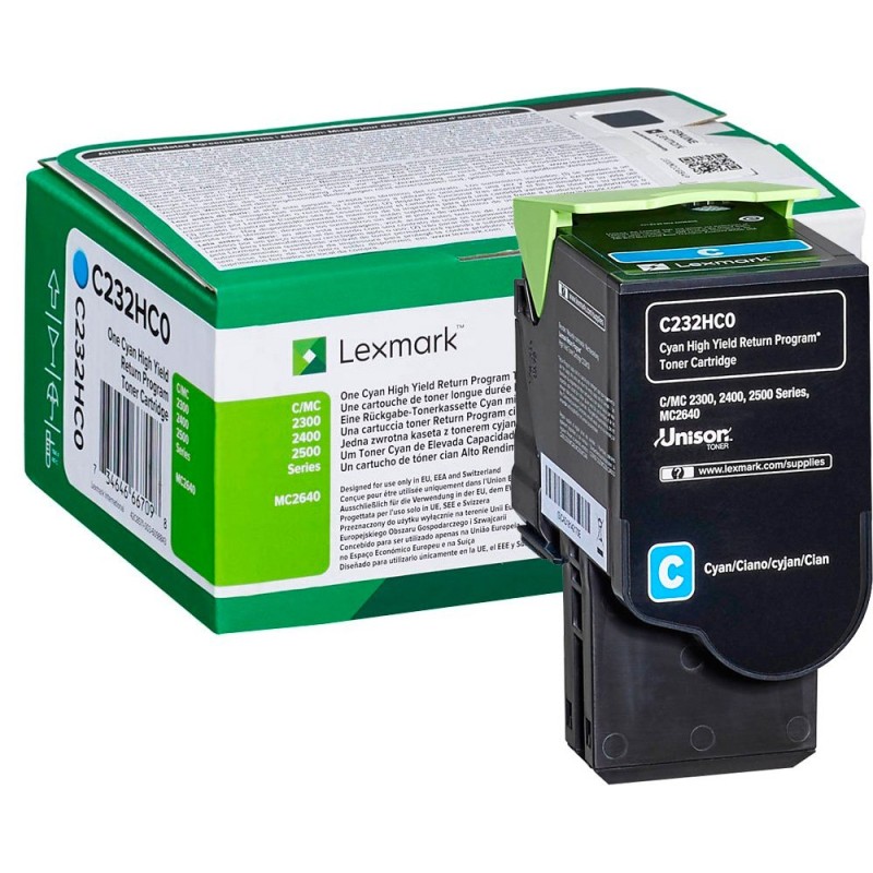 Toner LEXMARK C/MC2325/2425/2535/MC2640 C232HC0 Cyan original 18718