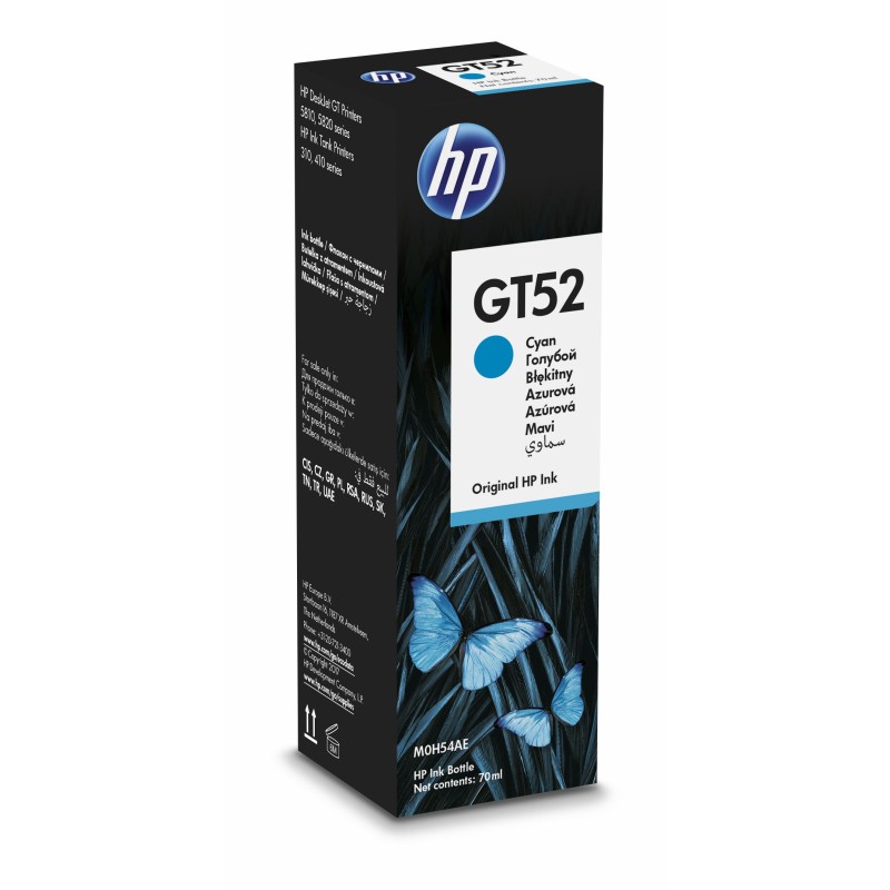 Tinta HP  M0H54AE Cyan No.GT52 original 18221