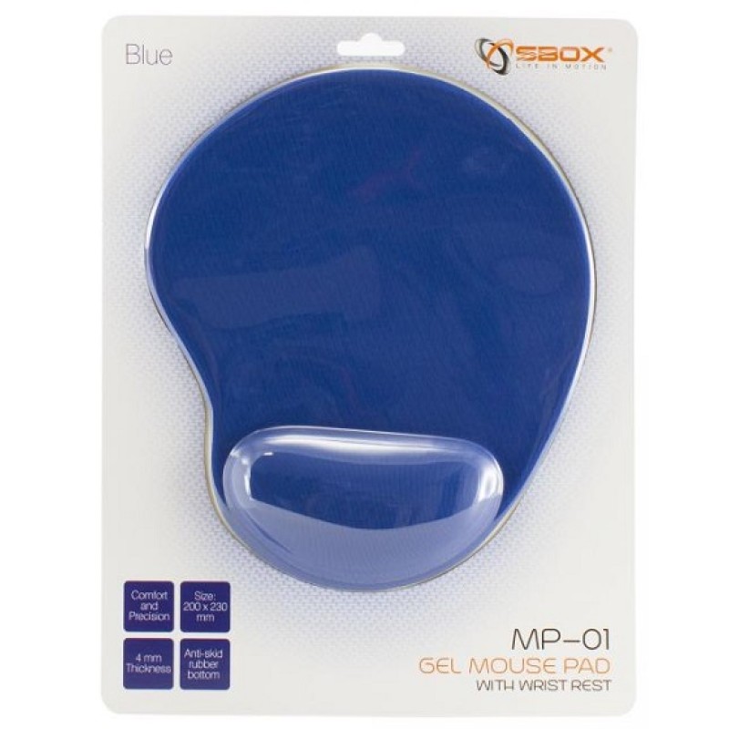 Podloga za miš s gel odmorištem za dlan SBOX plava 17697
