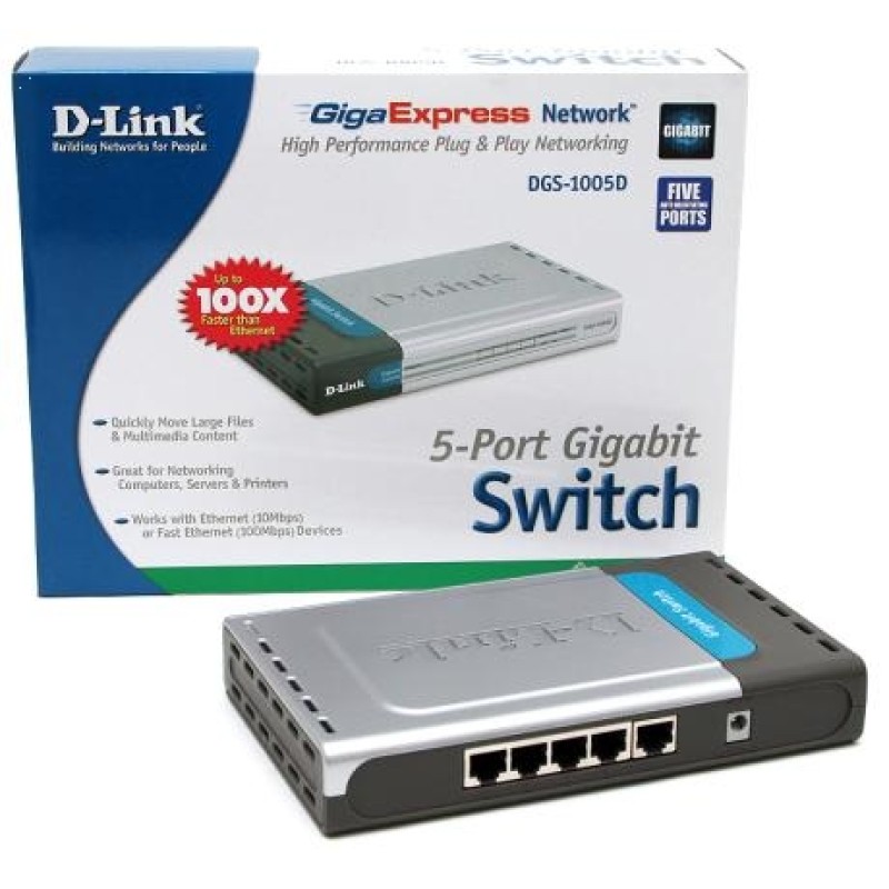 Mrežni switch 10/100/1000Mbps  5 portni D-LINK DGS-1005D 19030