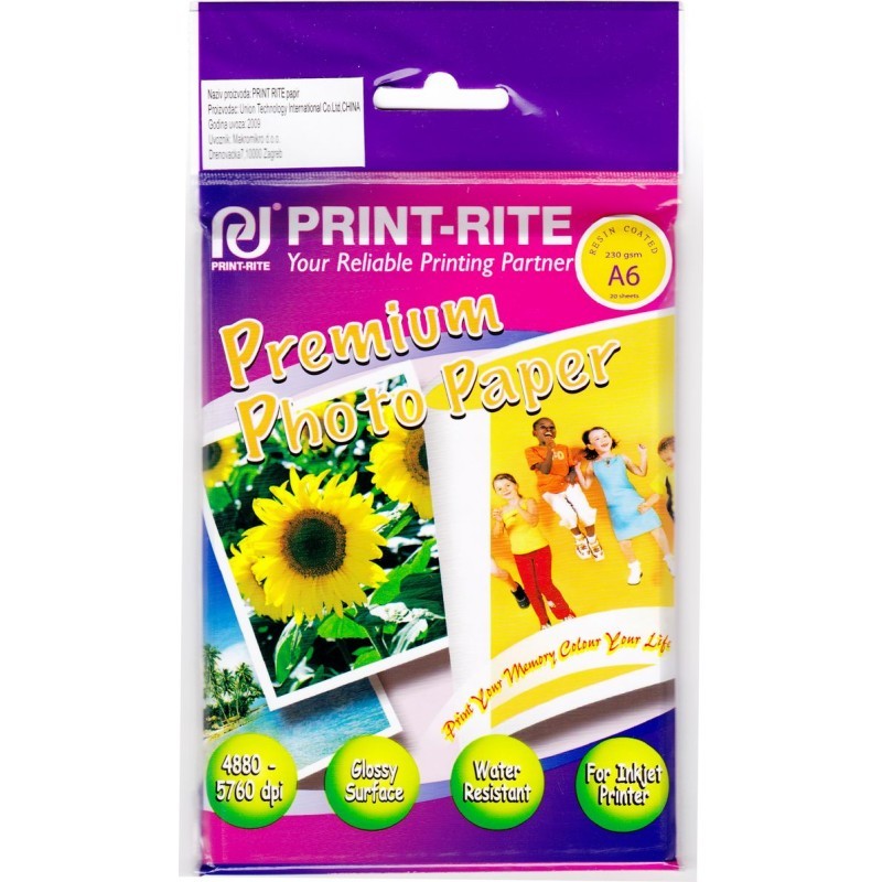 Papir Photo   A6 230g/m2 Premium Photo Paper Resin Coated 20 listova 19351