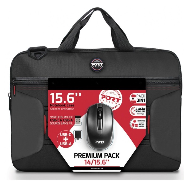Torba PORT za notebook 17.3" premium pack + bežični miš - crna 22813