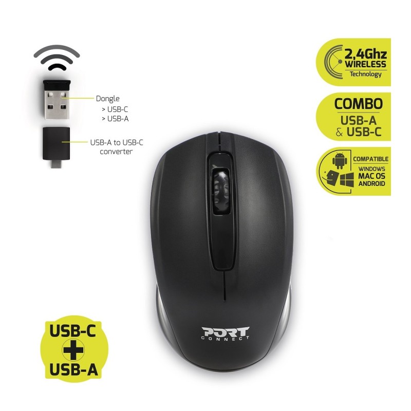 Torba PORT za notebook 17.3" premium pack + bežični miš - crna 22815