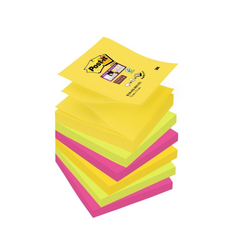 Blok samoljepljivi 76X76mm 6x90 "Z" listića Post-it 3M R330-6SS Super Sticky RIO 17384