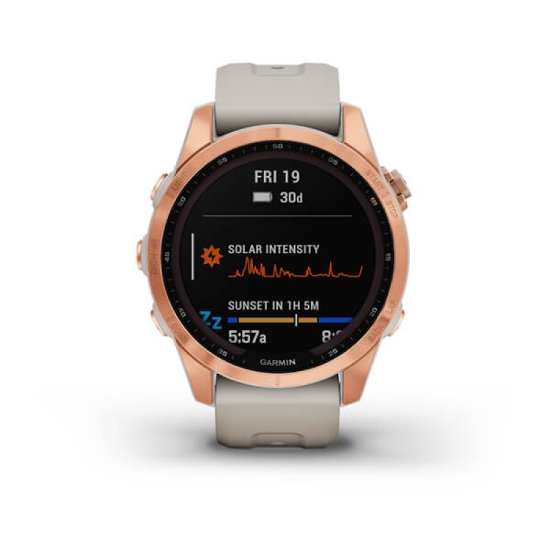 Smart watch GARMIN Fenix 7S SOLAR Ružičastozlatni s remenom boje pijeska - 010-02539-11 25028