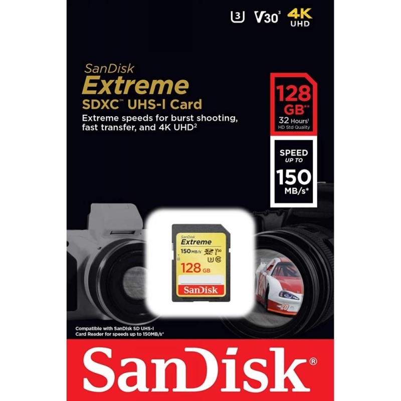 Memorijska kartica Secure Digital 128GB SANDISK Extreme SDXC V30 UHS-I U3 30448