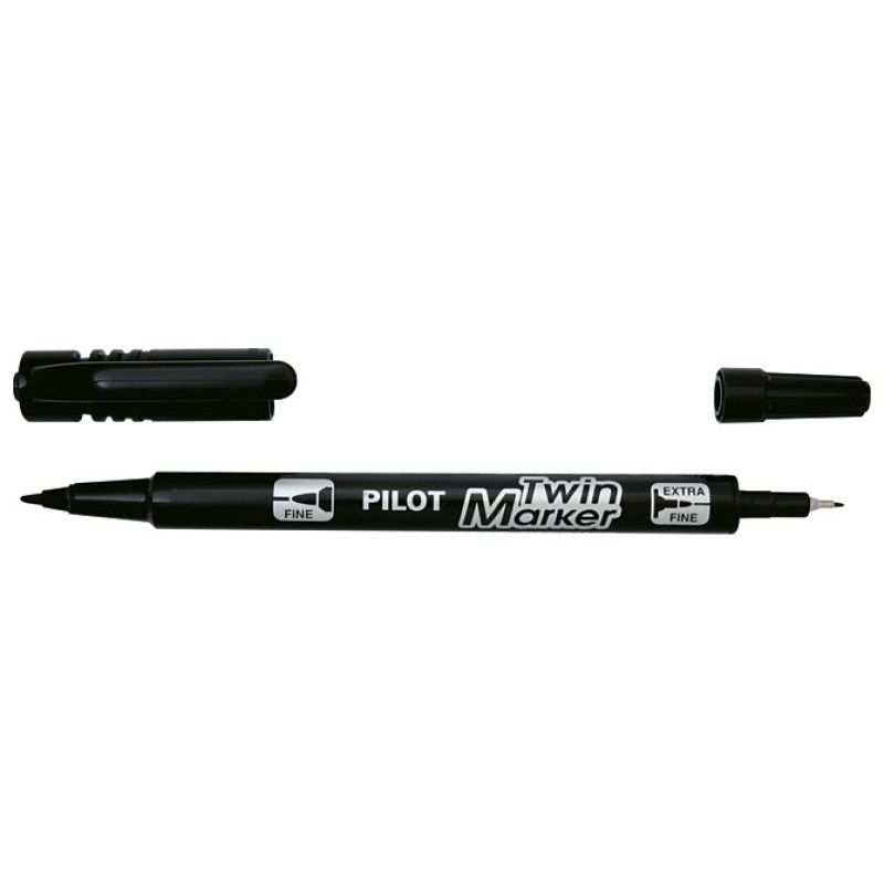 Marker permanentni dvostrani Pilot SCA-TM-BG Twin Begreen 0,4-0,5mm crni 22300