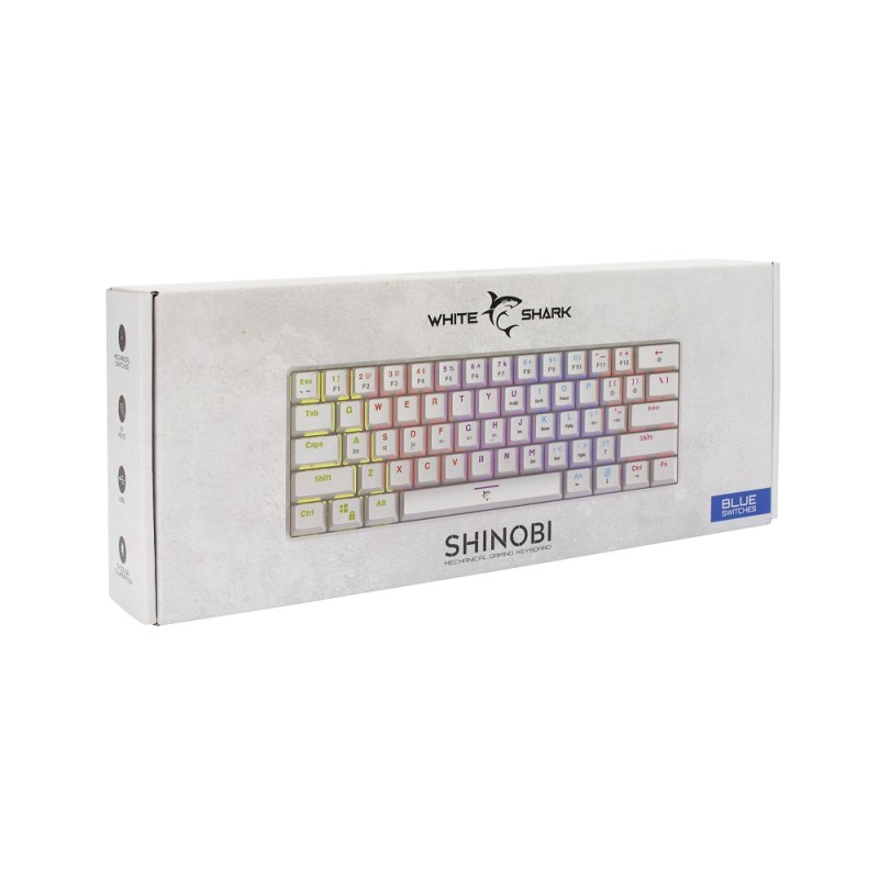 Tipkovnica WHITE SHARK GK-2022 Shinobi plavi switch - bijela 30644