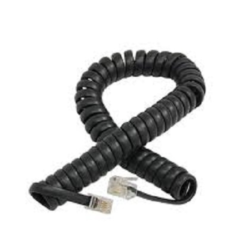 Kabel telefonski spiralni RJ11-M<=>RJ11-M  2m - crni 19816