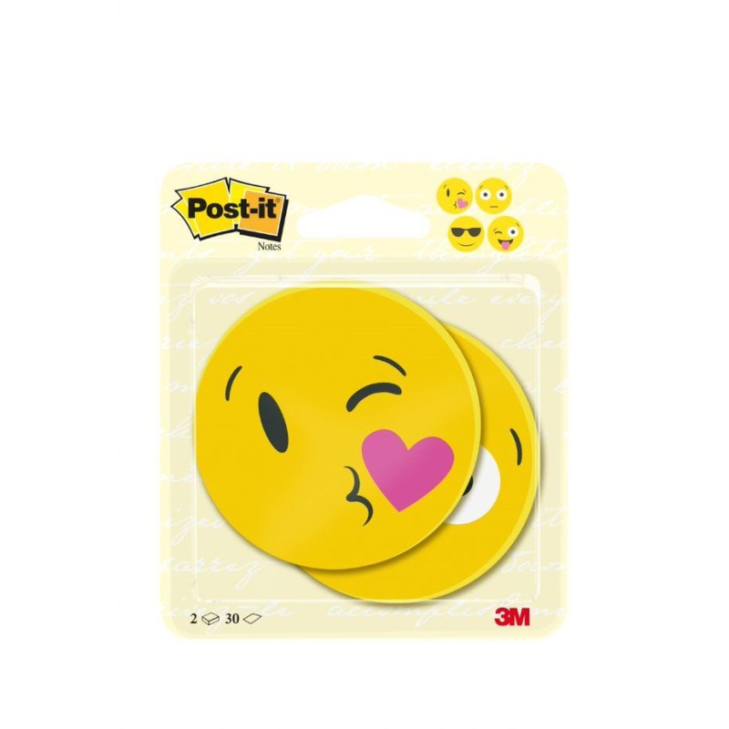 Blok samoljepljivi Die Cut shape Face 70x70mm 2x30 listova Post-it 3M 23339