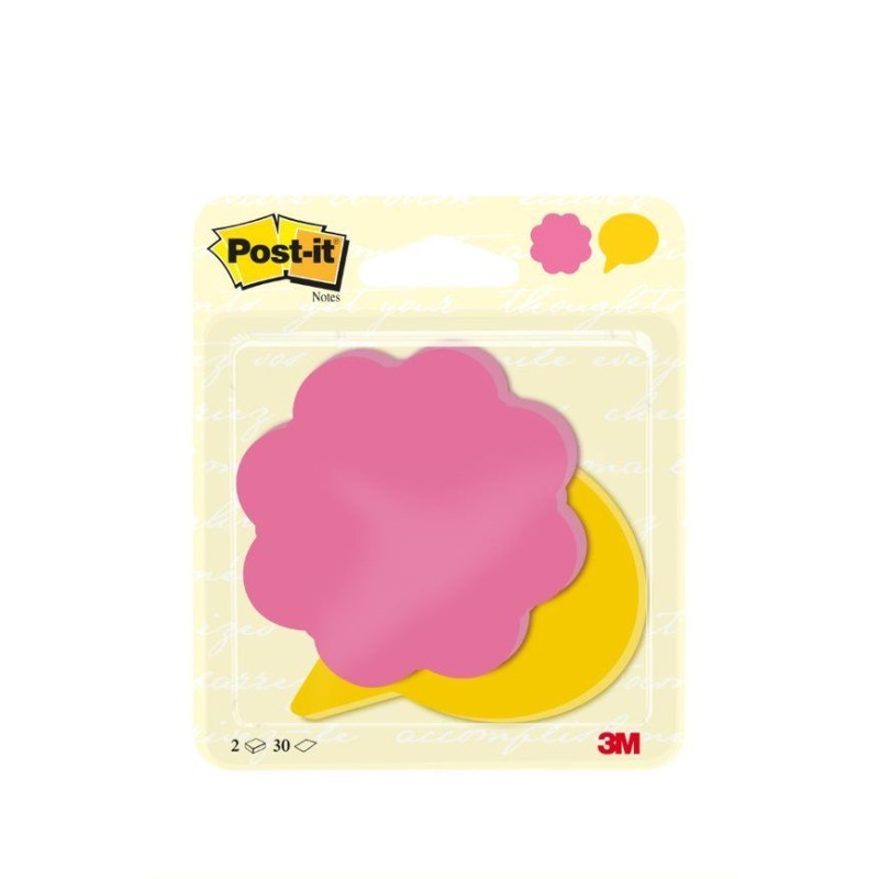 Blok samoljepljivi Flower and Speech Bubble 72,5x72,5mm 2x30 listova Post-it 3M 23341