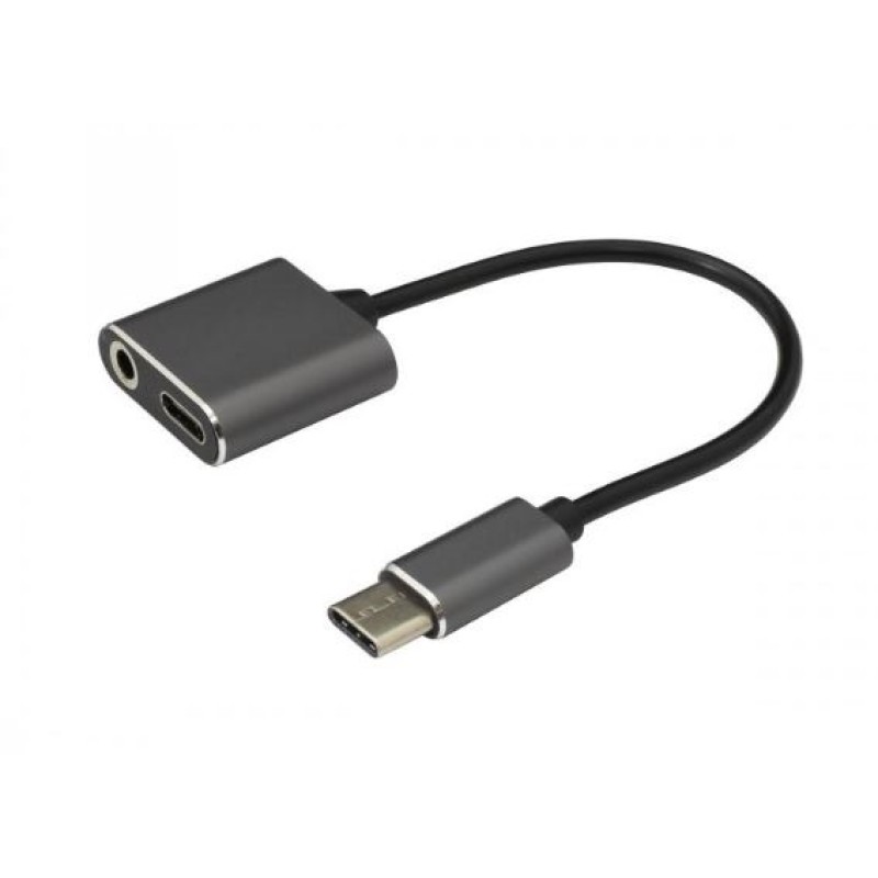 Adapter USB tip C-M <=> tip C-Ž + 3.5mm Ž - SBOX 21962