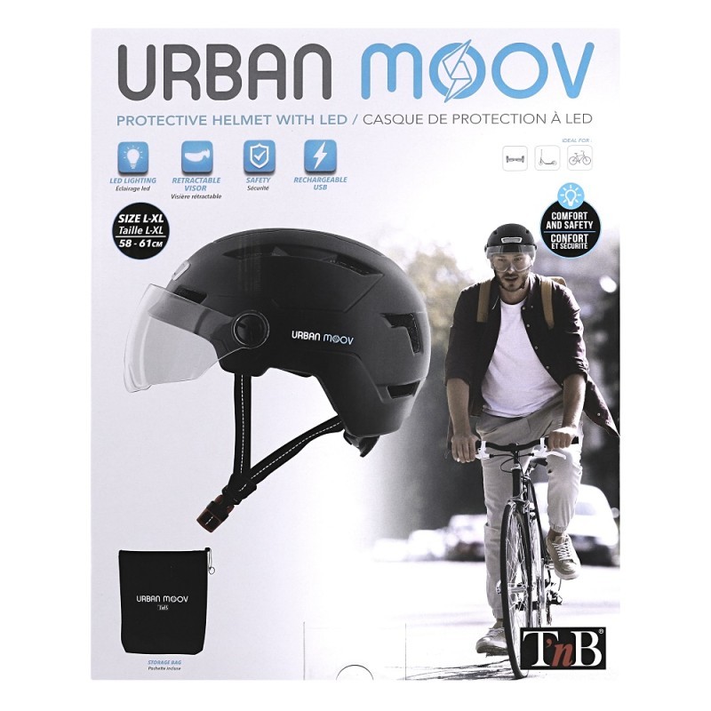 Romobil oprema - kaciga T'nB Urban Moov L LED - Black 31072