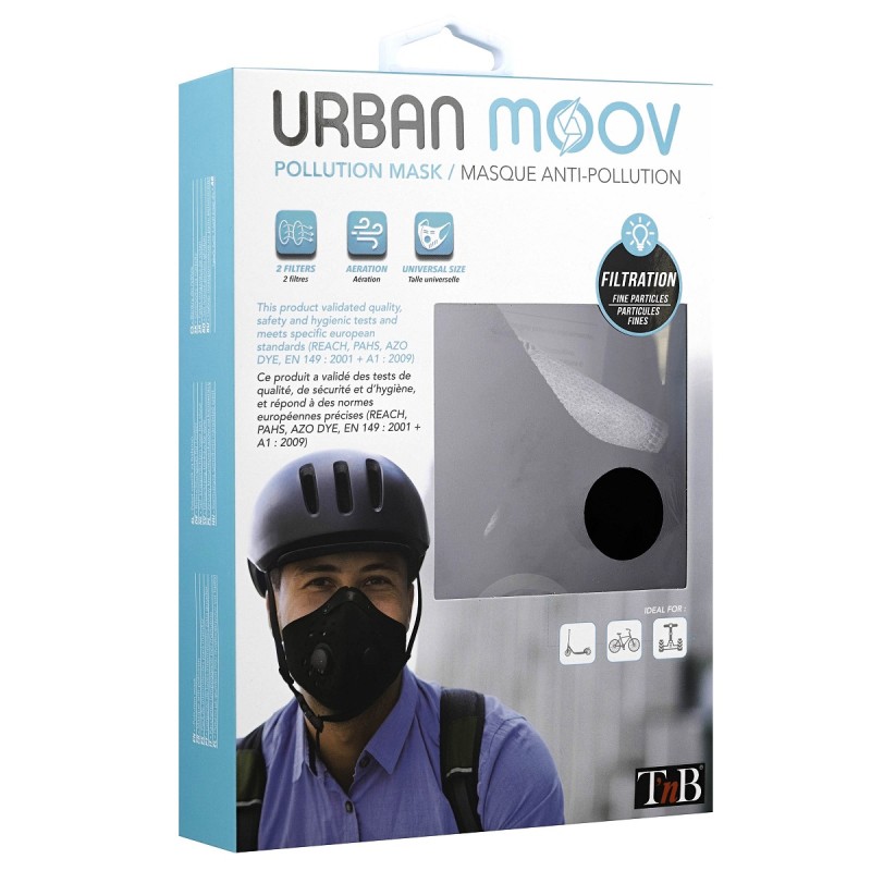 Maska T'nB Urban Moov Pollution Mask - Black 22986