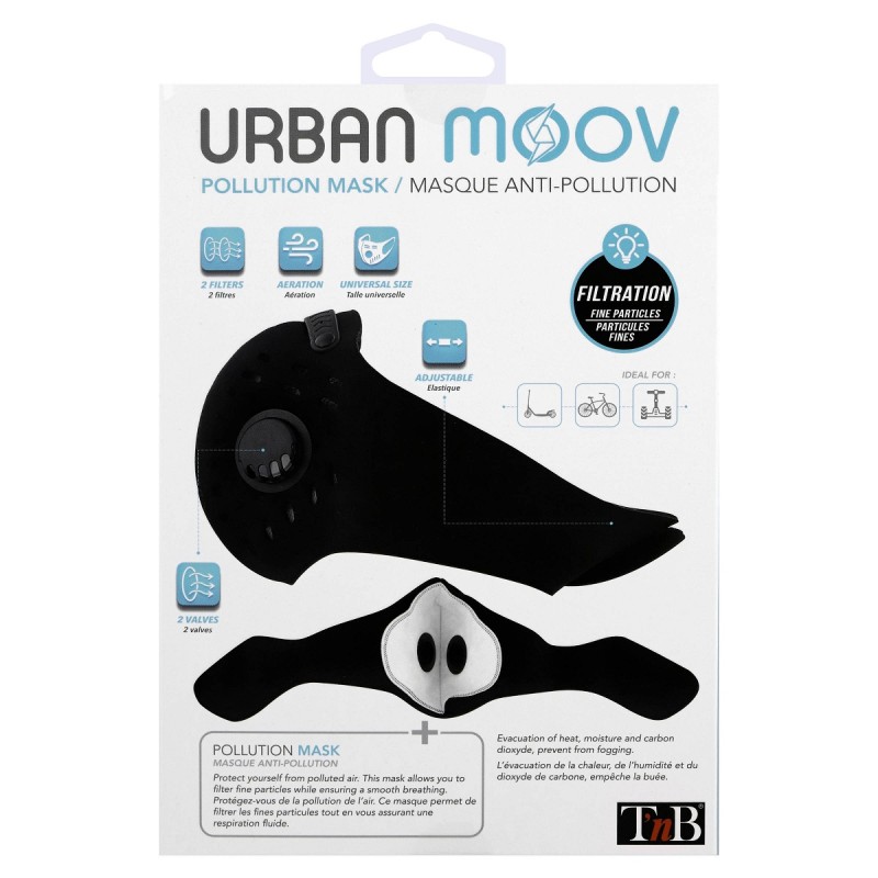 Maska T'nB Urban Moov Pollution Mask - Black 22987