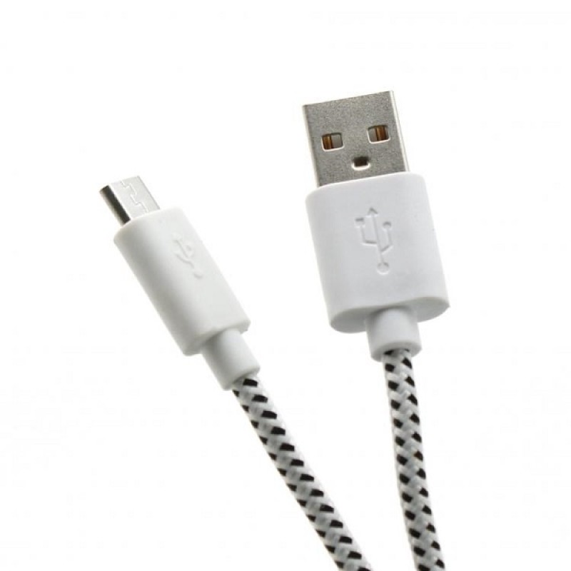 Kabel USB tip A-M<=>USB tip micro B-M  1.0m White - SBOX pleteni 21551