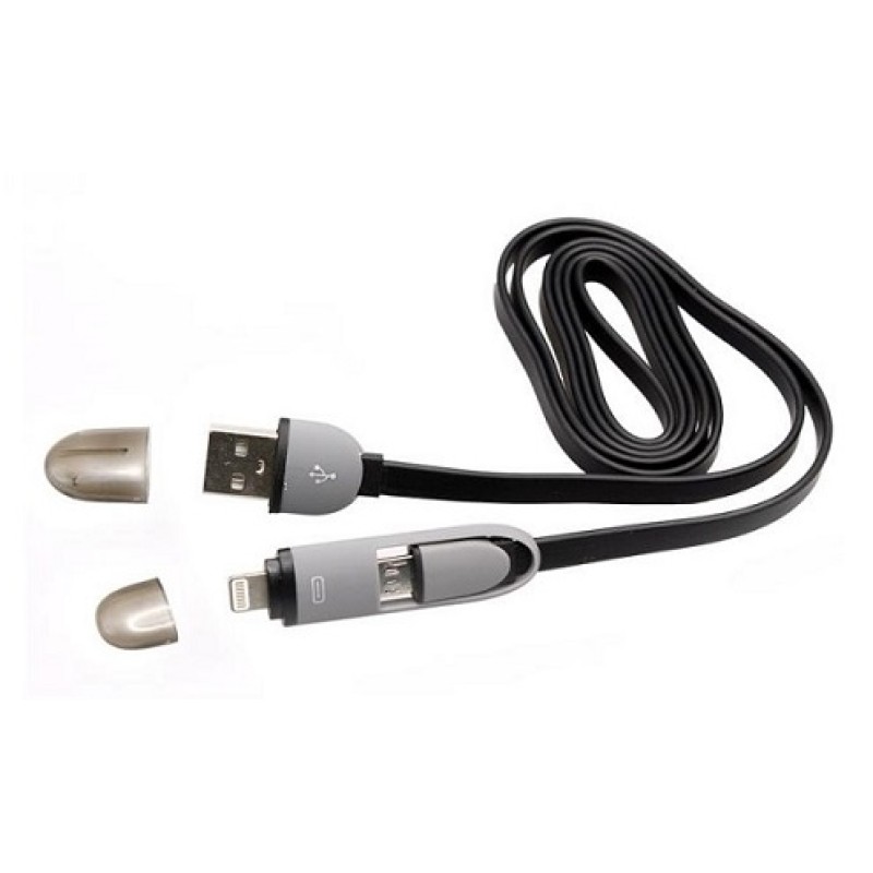 Kabel Lightning USB SBOX punjač,data - iPod, iPhone5/6/7/8 - 1m Black + MicroUSB 17192