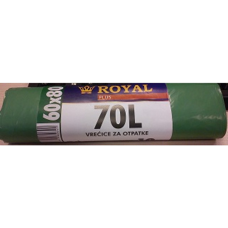 Vreća za smeće  70L 60x80cm 10/1 LDPE zelena 17794